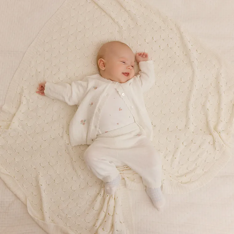 Cool Club, Pantaloni fara botosei pentru fete, din tricot, alb