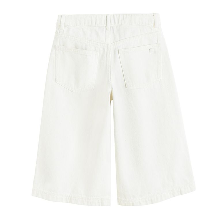 Cool Club, Pantaloni scurti de blugi reglabili pentru fete, wide, alb