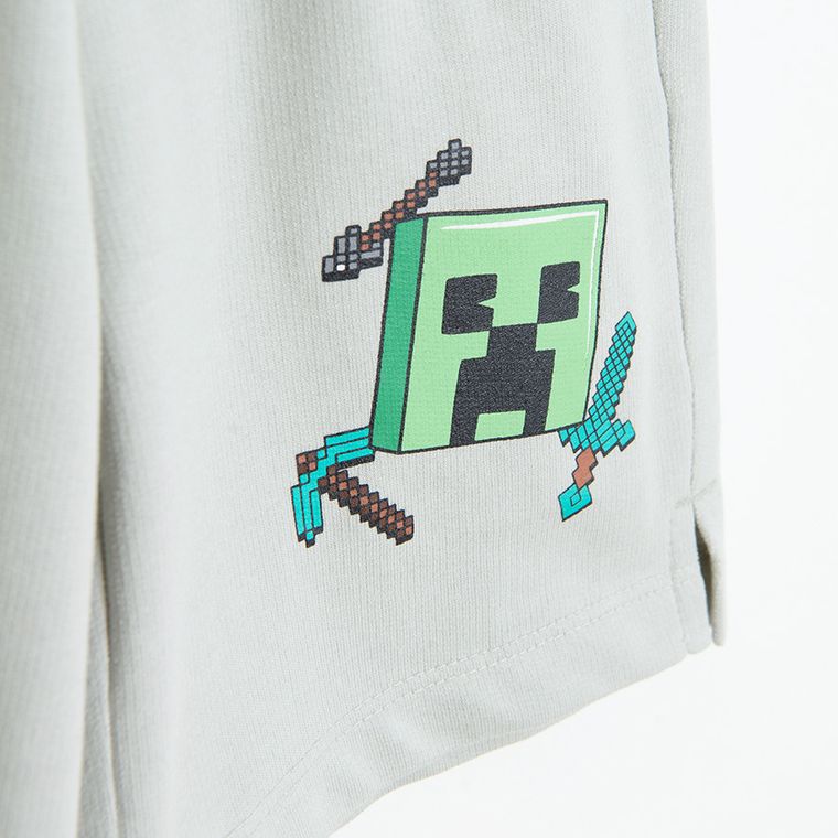 Cool Club, Pantaloni scurti pentru baieti, gri, imprimeu Minecraft