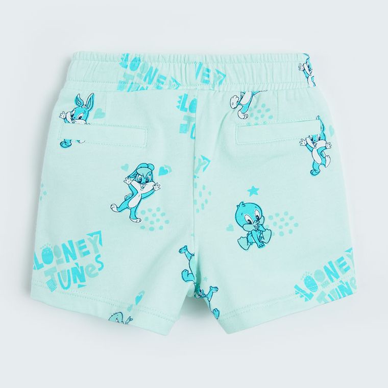 Cool Club, Pantaloni scurti pentru baieti, turcoaz, imprimeu Looney Tunes