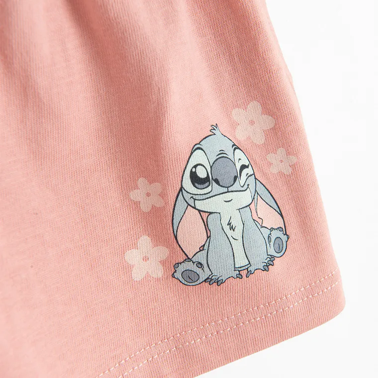 Cool Club, Pantaloni scurti pentru fete, roz, imprimeu Lilo si Stitch
