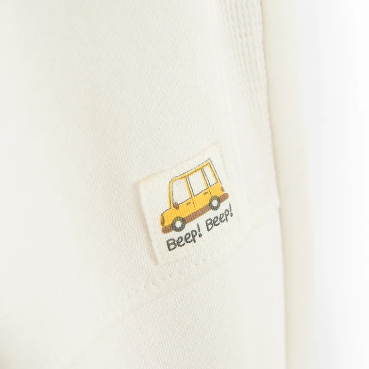 Cool Club, Pantaloni trening pentru baieti, baggy, caldurosi, ecru