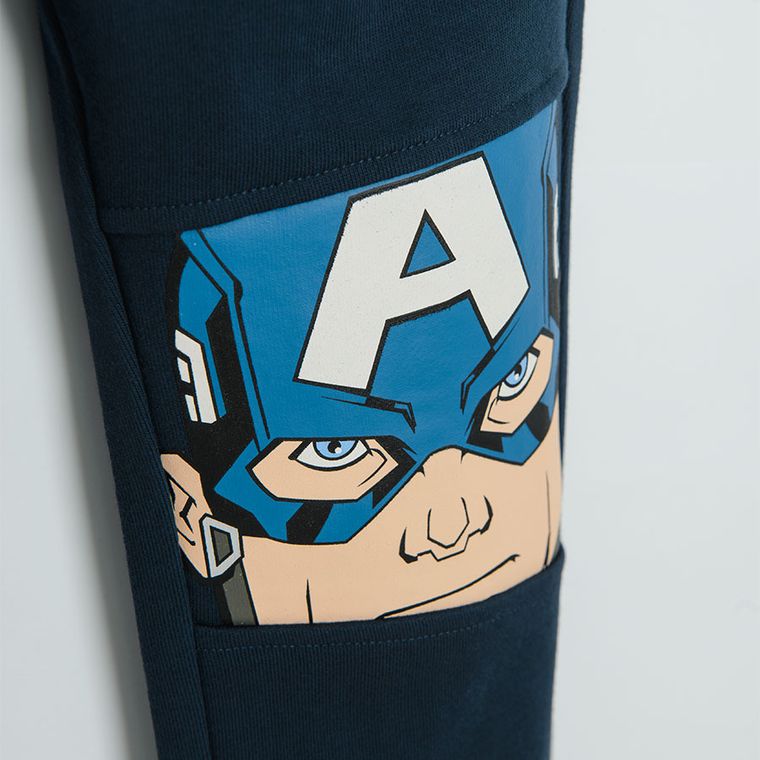 Cool Club, Pantaloni trening pentru baieti, bleumarin, imprimeu Marvel Super Heroes