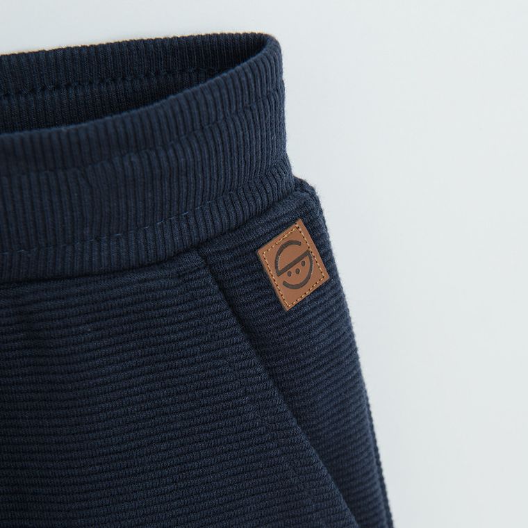 Cool Club, Pantaloni trening pentru baieti, din tricot striat, bleumarin