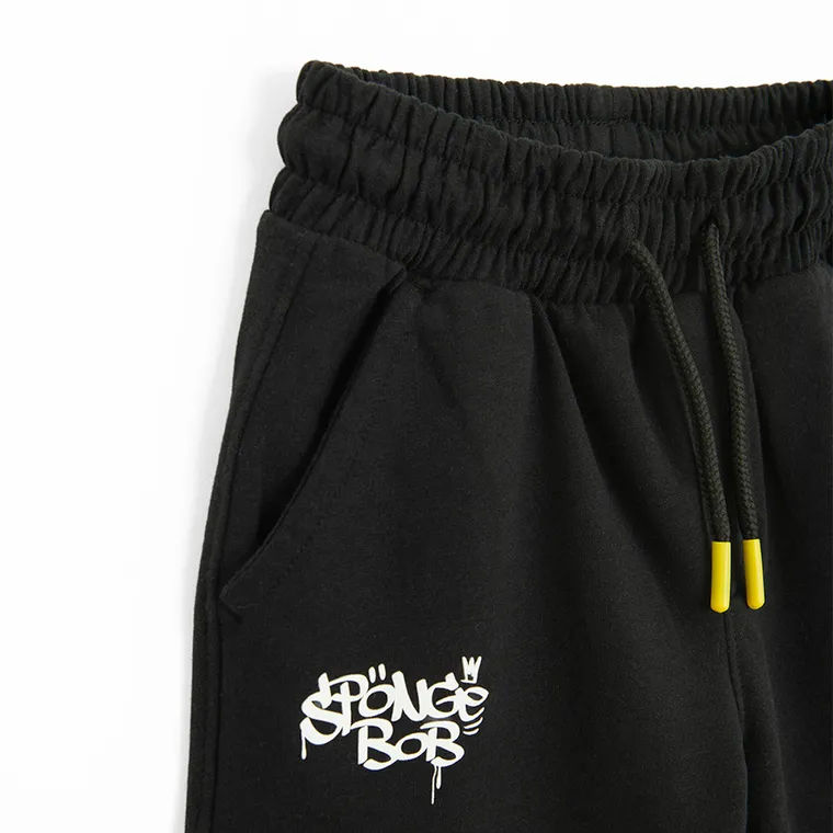 Cool Club, Pantaloni trening pentru baieti, negru, imprimeu SpongeBob