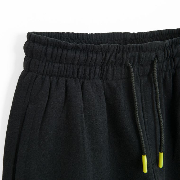 Cool Club, Pantaloni trening pentru baieti, oversize, caldurosi, negru, imprimeu SpongeBob