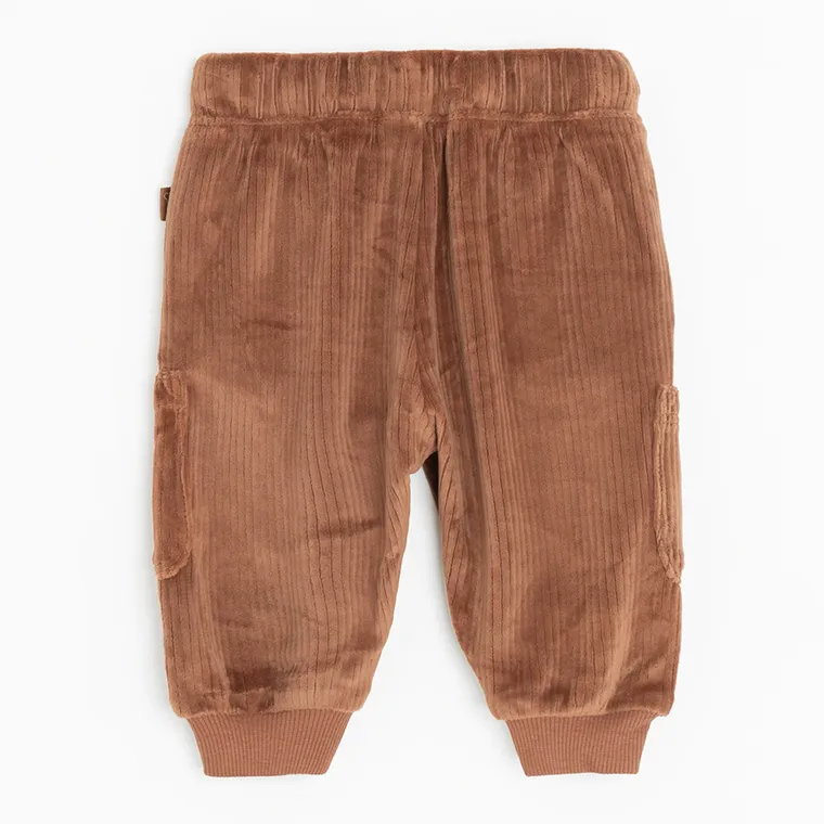 Cool Club, Pantaloni trening pentru baieti, velur, maro