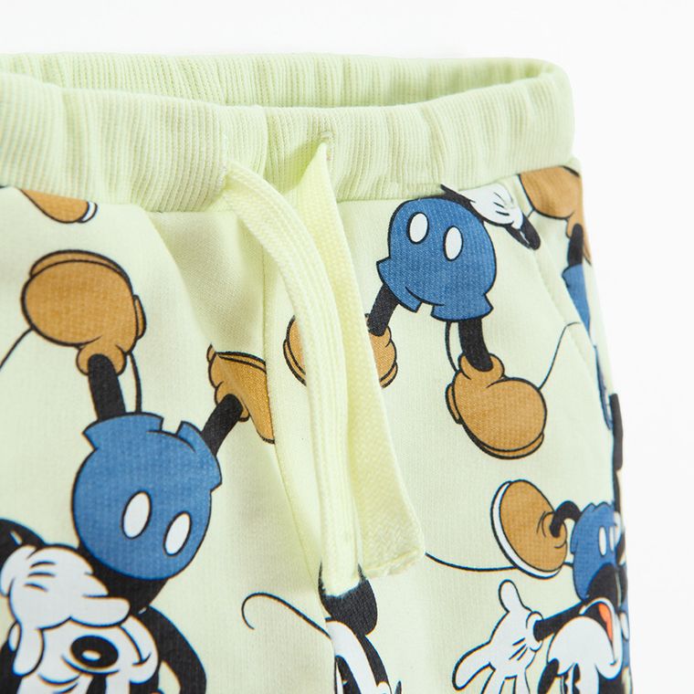 Cool Club, Pantaloni trening pentru baieti, verde, imprimeu Mickey Mouse