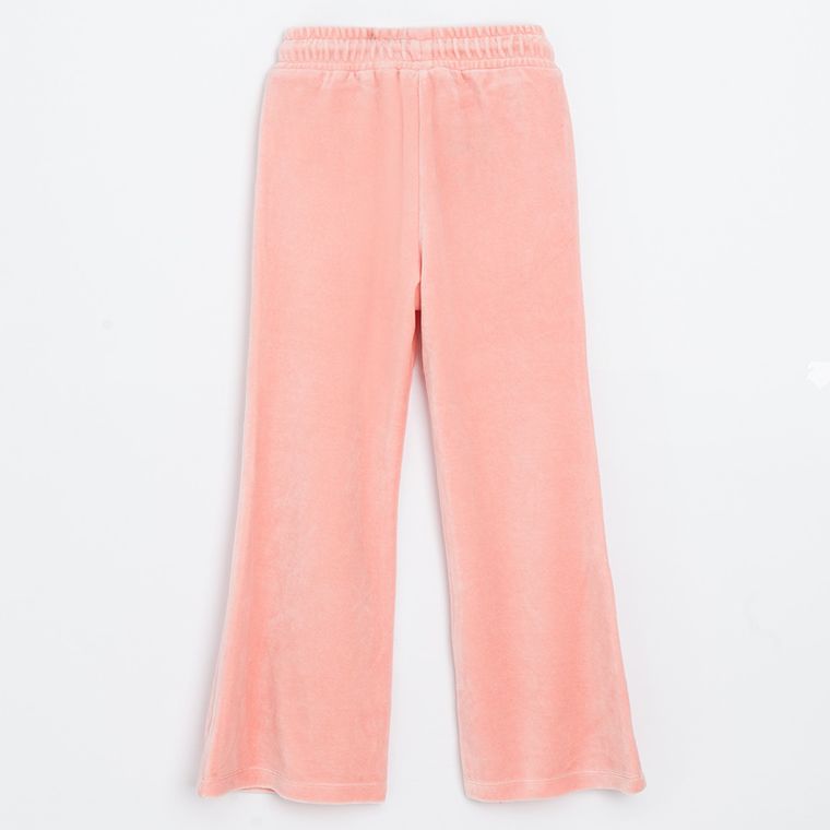 Cool Club, Pantaloni trening pentru fete, evazati, velur, roz