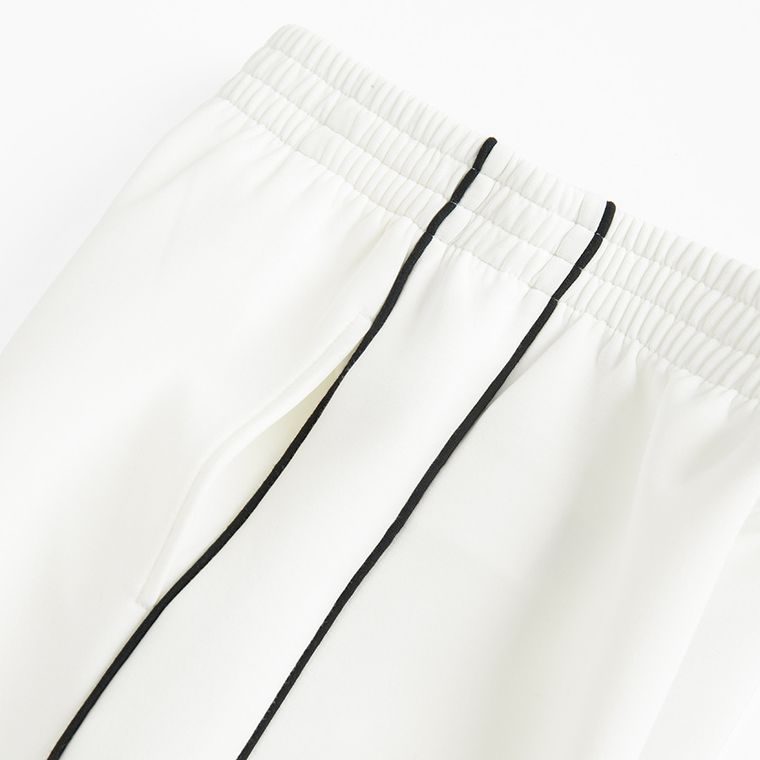 Cool Club, Pantaloni trening pentru fete, wide leg, alb