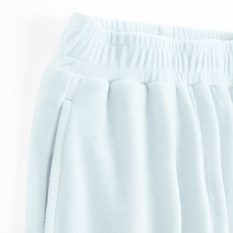 Cool Club, Pantaloni trening pentru fete, wide, velur, albastru