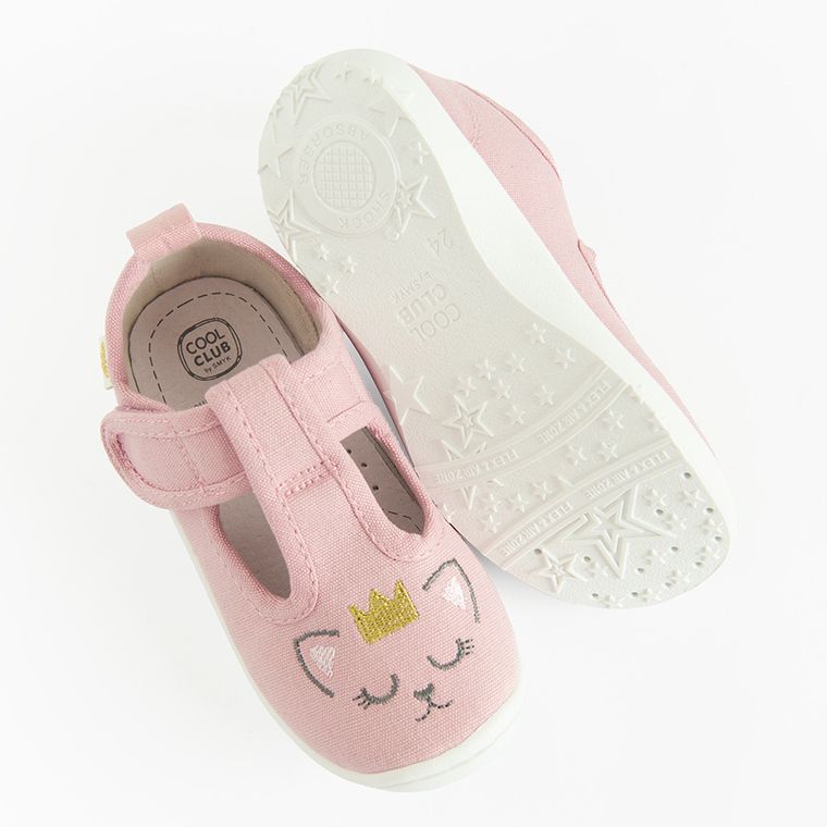 Cool Club, Papuci de casa pentru fete, roz, brant din piele