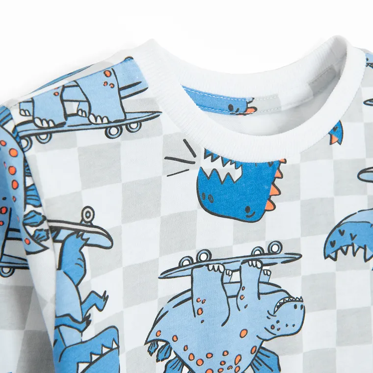 Cool Club, Pijama pentru baieti, alb-gri