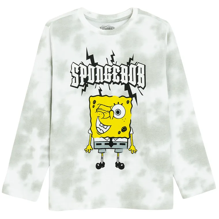 Cool Club, Pijama pentru baieti, gri, imprimeu SpongeBob