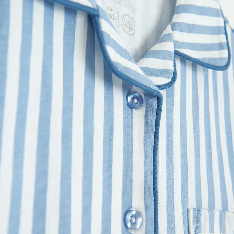 Cool Club, Pijama pentru fete, alb-albastru, imprimeu Lilo si Stitch