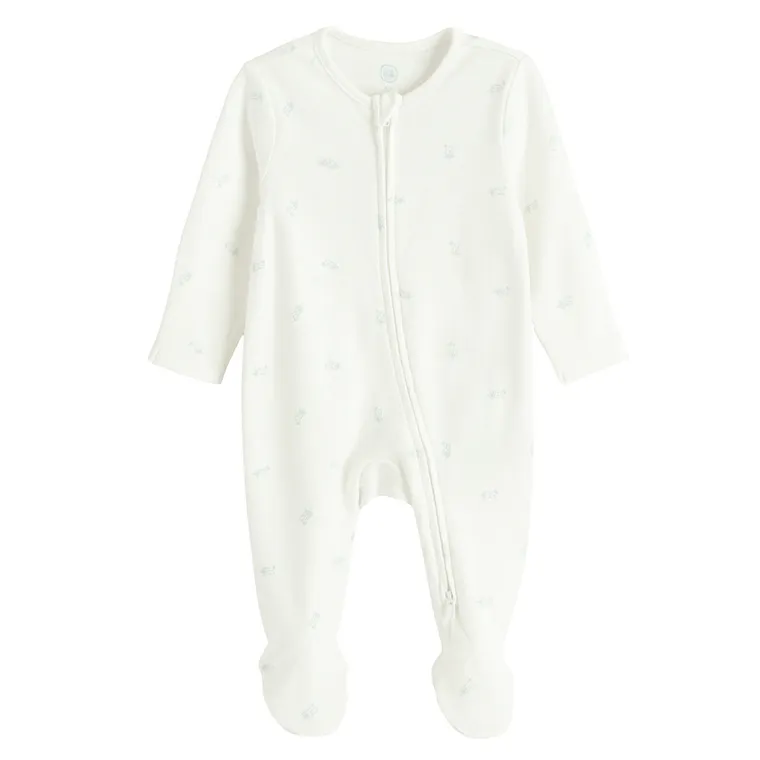 Cool Club, Pijama tip salopeta pentru baieti, alb, set, 2 buc.