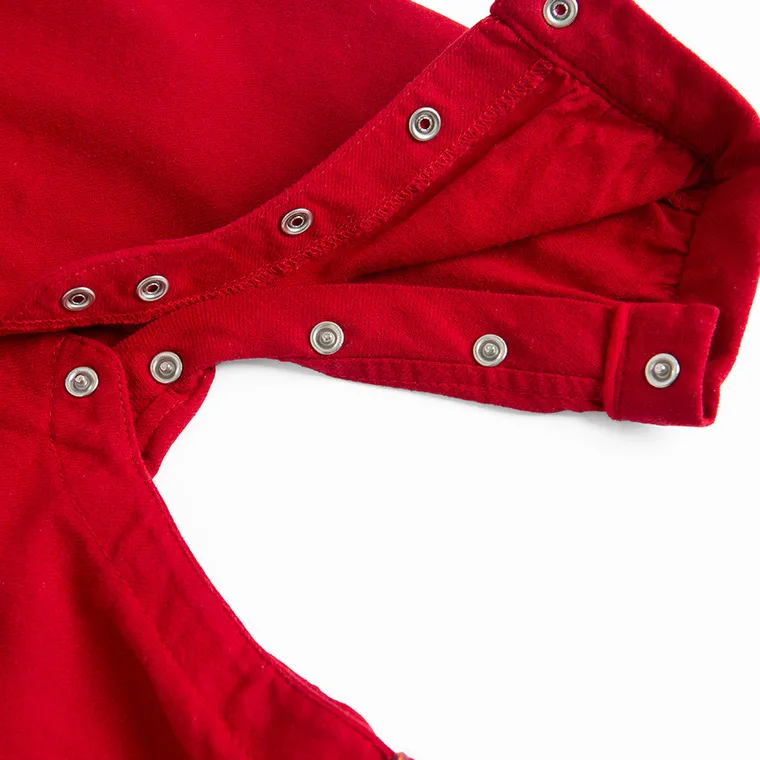 Cool Club, Pijama tip salopeta pentru baieti, flanel, rosu