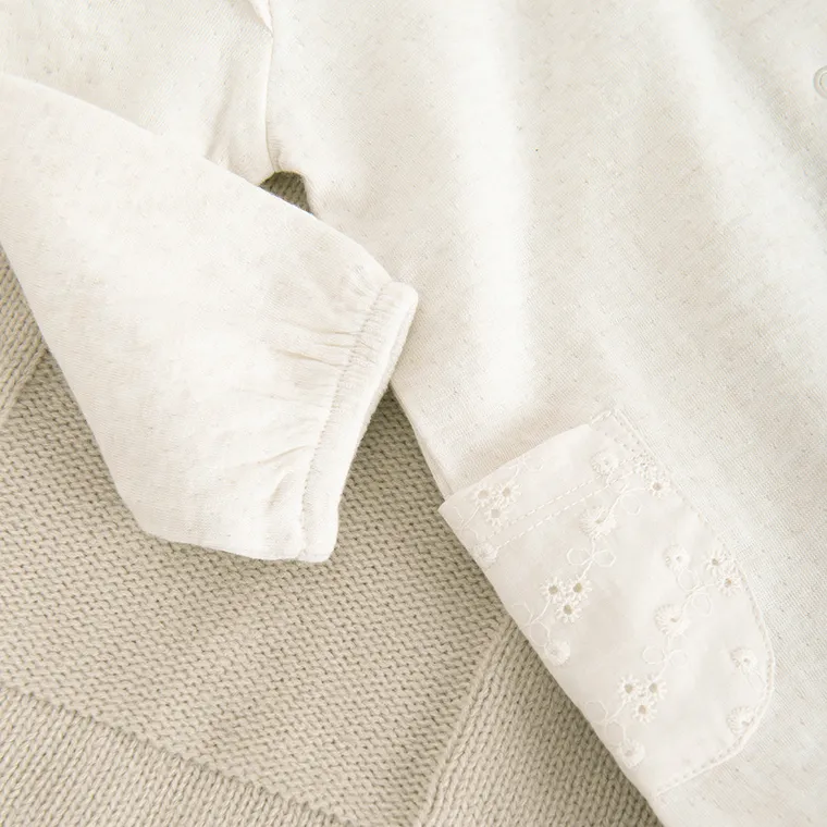 Cool Club, Pijama tip salopeta pentru fete, bej