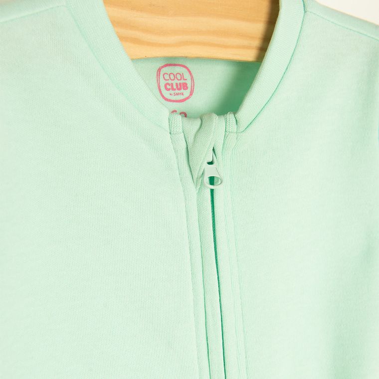 Cool Club, Pijama tip salopeta pentru fete, menta verde, ecru, set, 2 buc.