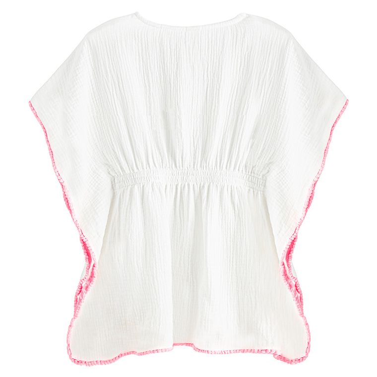 Cool Club, Poncho pentru fete, muselina, alb