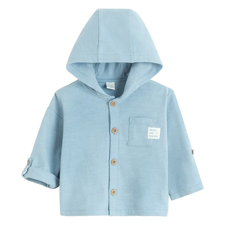 Cool Club, Pulover cu gluga pentru baieti, cu nasturi, albastru