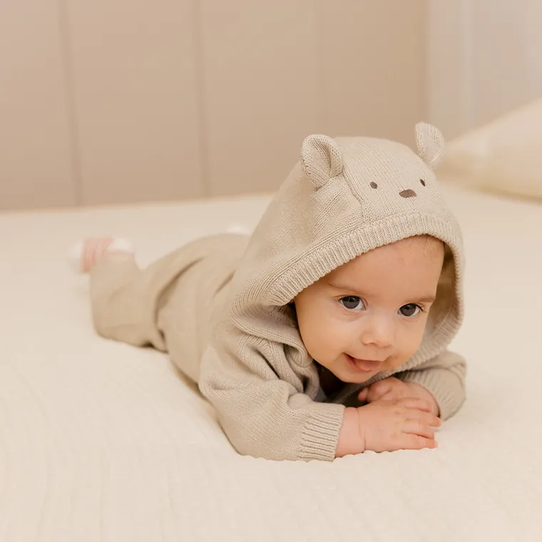 Cool Club, Pulover cu gluga pentru baieti, cu nasturi, bej