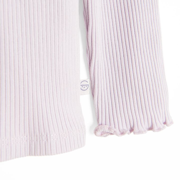 Cool Club, Pulover cu guler inalt pentru fete, din tricot striat, violet