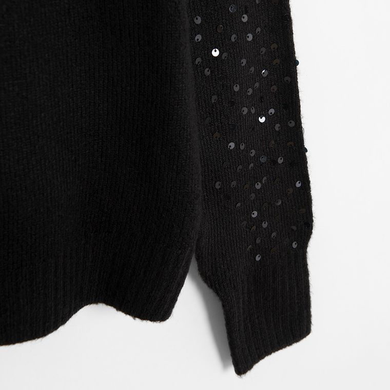 Cool Club, Pulover cu guler inalt pentru fete, negru