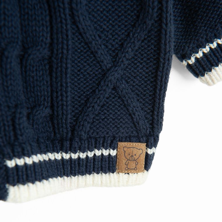 Cool Club, Pulover pentru baieti, cu nasturi, bleumarin