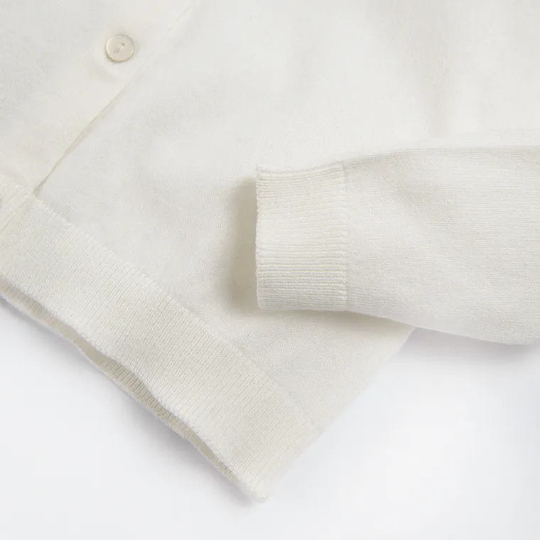 Cool Club, Pulover pentru fete, cardigan, alb, perle