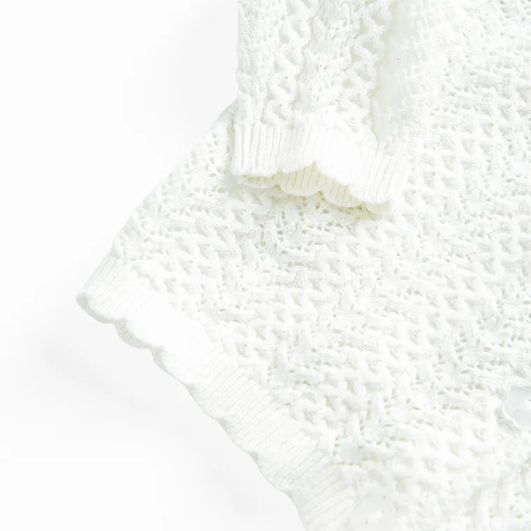 Cool Club, Pulover pentru fete, cu nasturi, alb