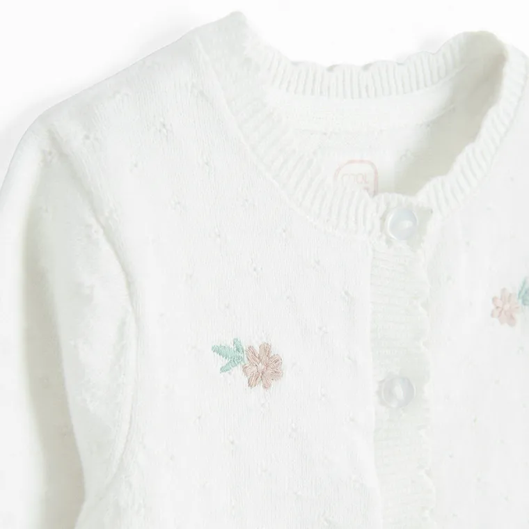 Cool Club, Pulover pentru fete, cu nasturi, ecru
