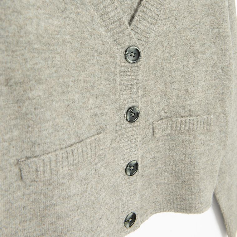 Cool Club, Pulover pentru fete, cu nasturi, oversize, gri melanj