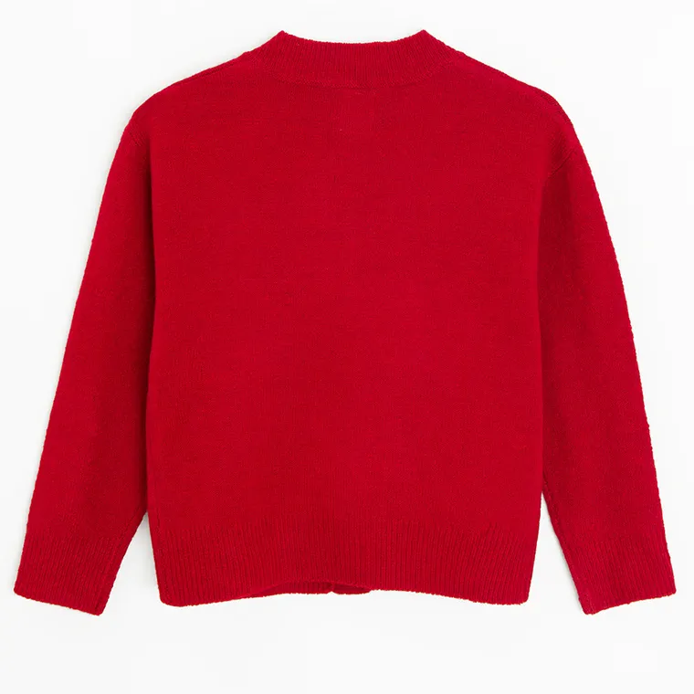 Cool Club, Pulover pentru fete, cu nasturi, rosu