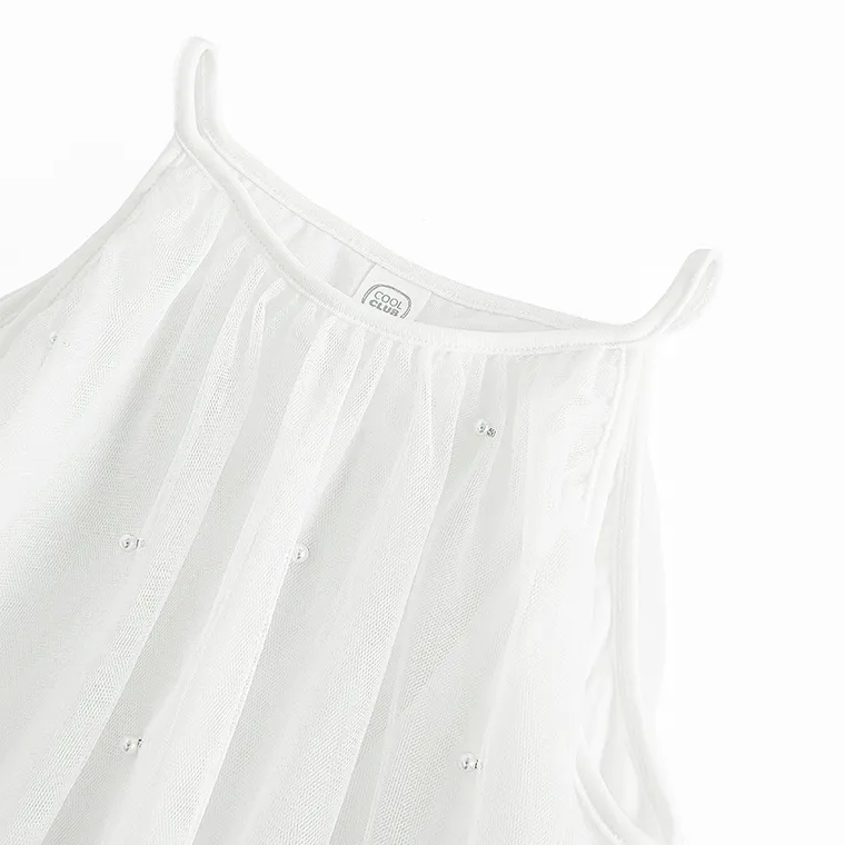 Cool Club, Rochie cu bretele pentru fete, alb