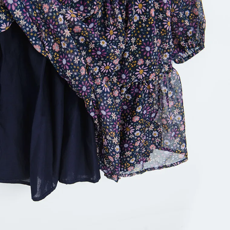 Cool Club, Rochie cu maneca lunga pentru fete, bleumarin