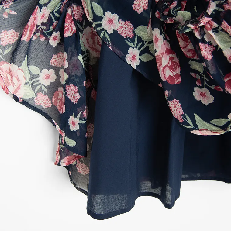 Cool Club, Rochie cu maneca lunga pentru fete, bleumarin