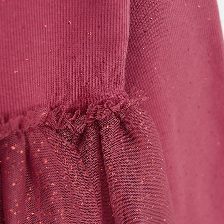 Cool Club, Rochie cu maneca lunga pentru fete, claret