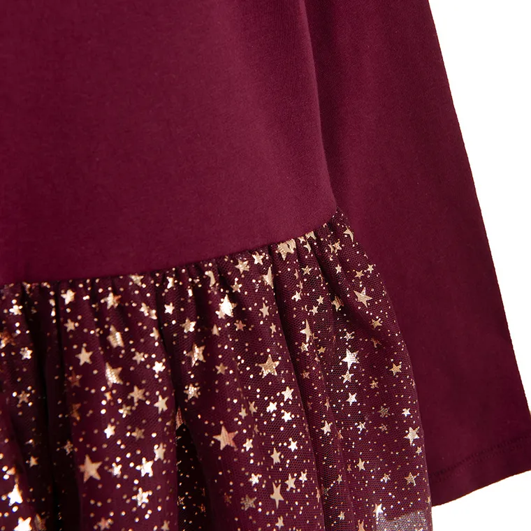 Cool Club, Rochie cu maneca lunga pentru fete, claret