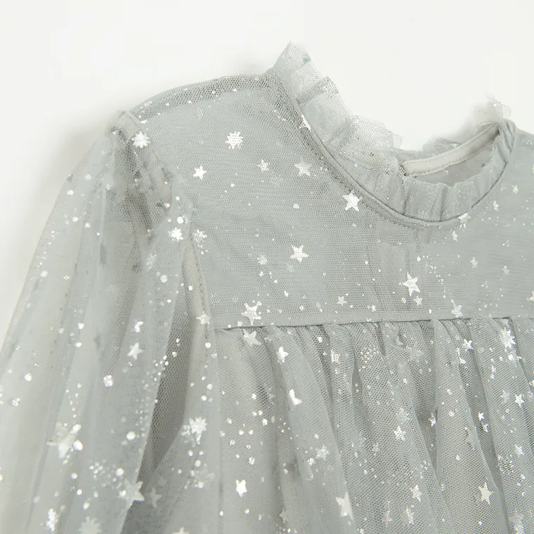 Cool Club, Rochie cu maneca lunga pentru fete, gri