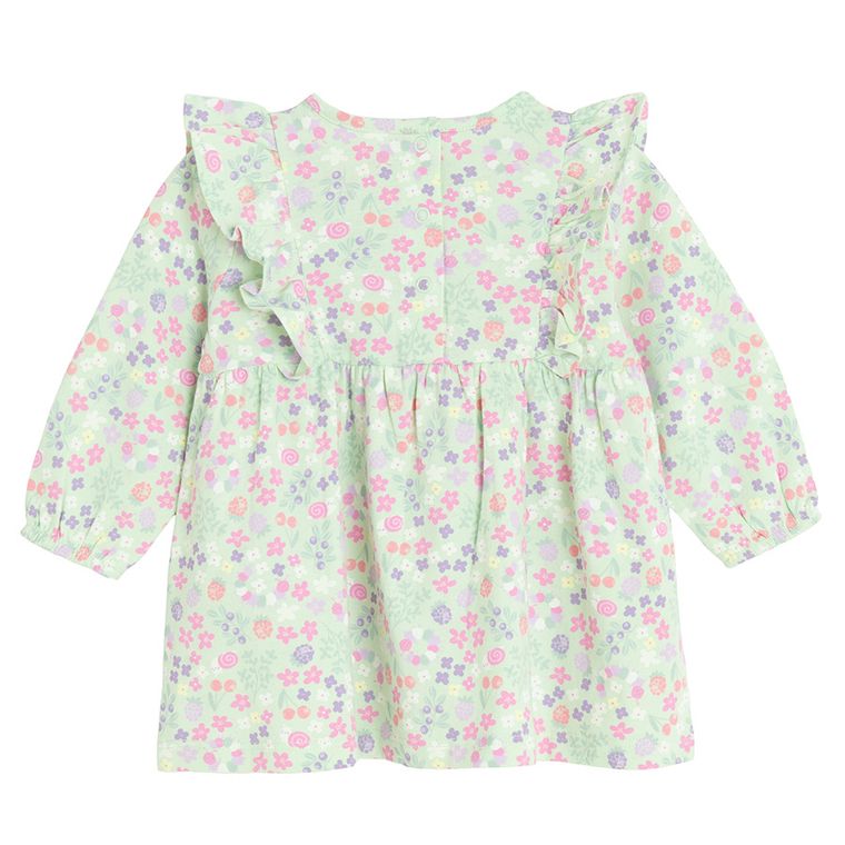 Cool Club, Rochie cu maneca lunga pentru fete, verde