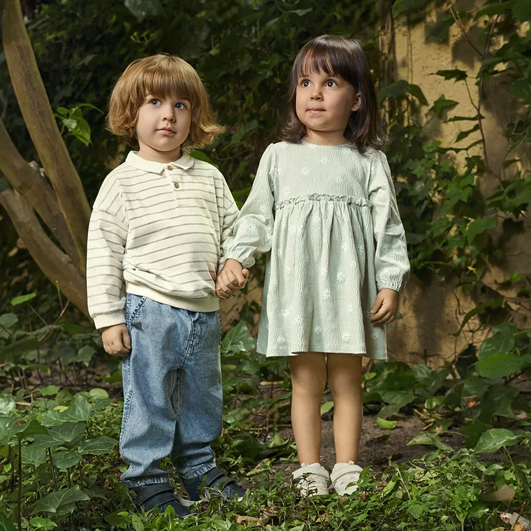 Cool Club, Rochie cu maneca lunga pentru fete, verde