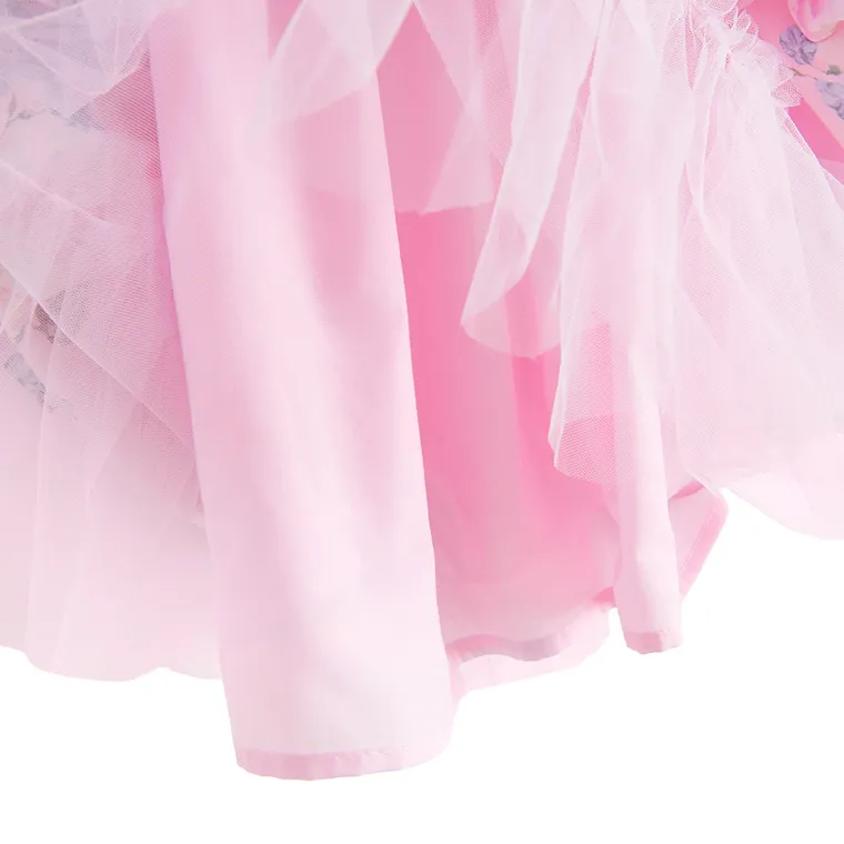 Cool Club, Rochie cu maneca scurta pentru fete, alb-roz