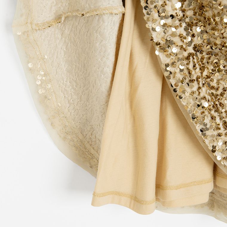 Cool Club, Rochie cu maneca scurta pentru fete, auriu