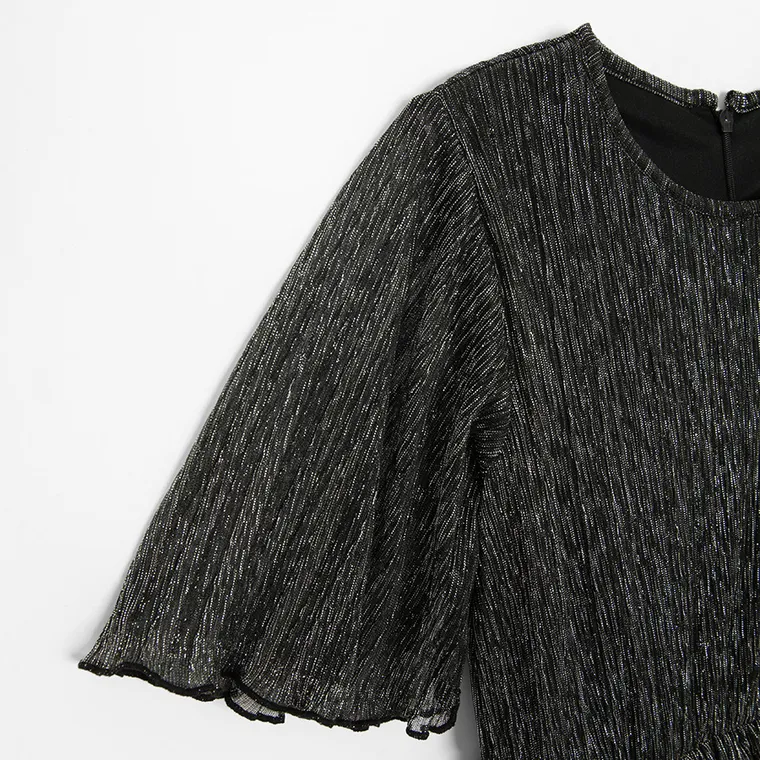 Cool Club, Rochie cu maneca scurta pentru fete, negru