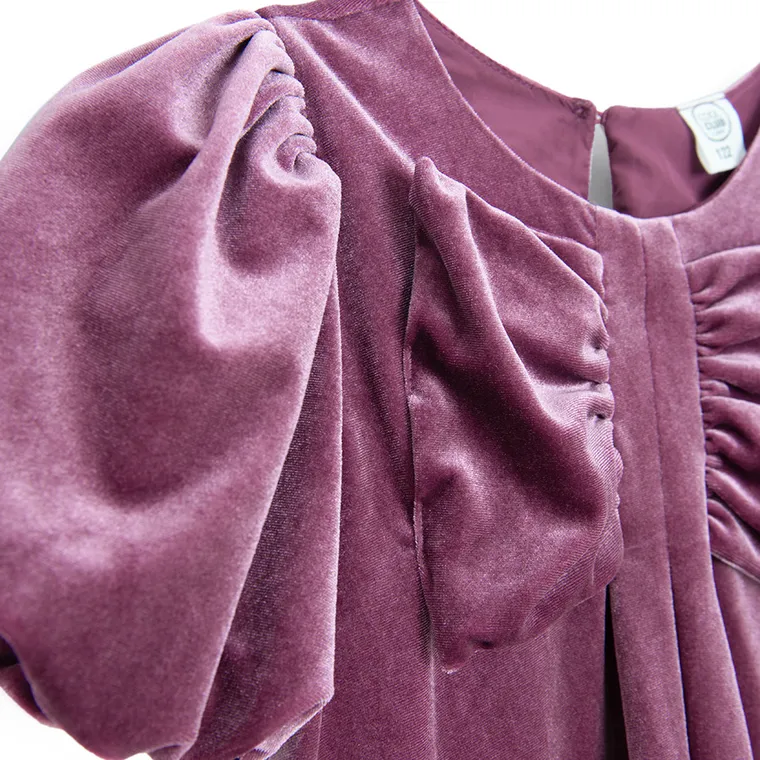 Cool Club, Rochie cu maneca scurta pentru fete, velur, violet