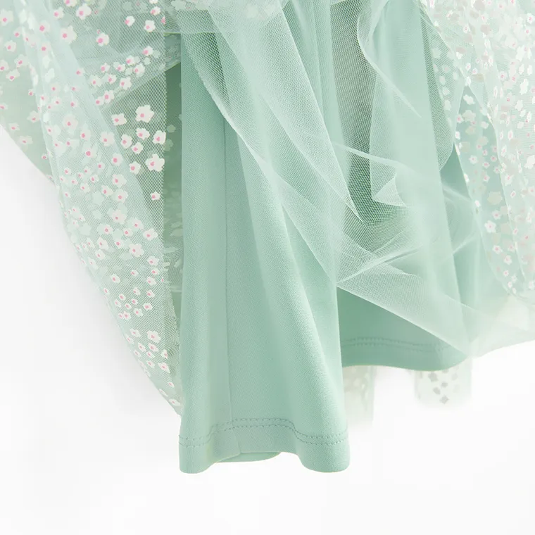 Cool Club, Rochie cu maneca scurta pentru fete, verde