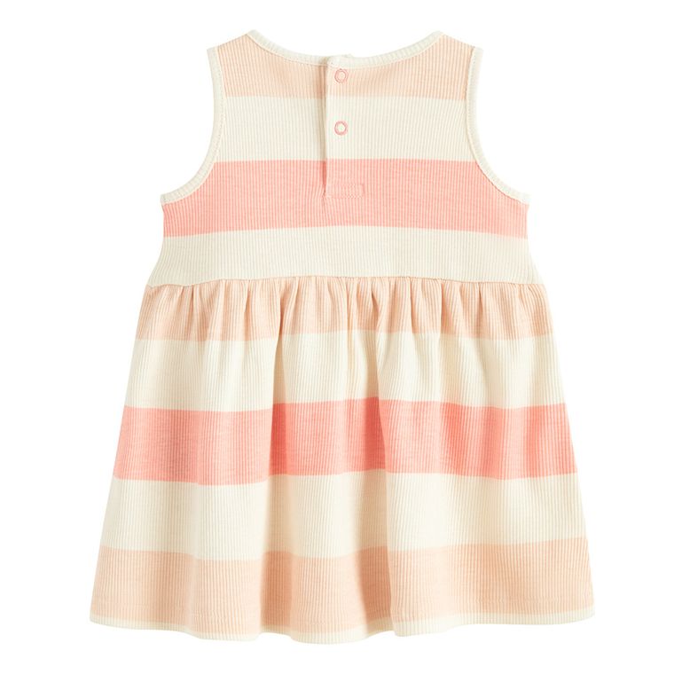 Cool Club, Rochie fara maneci pentru fete, din tricot striat, roz