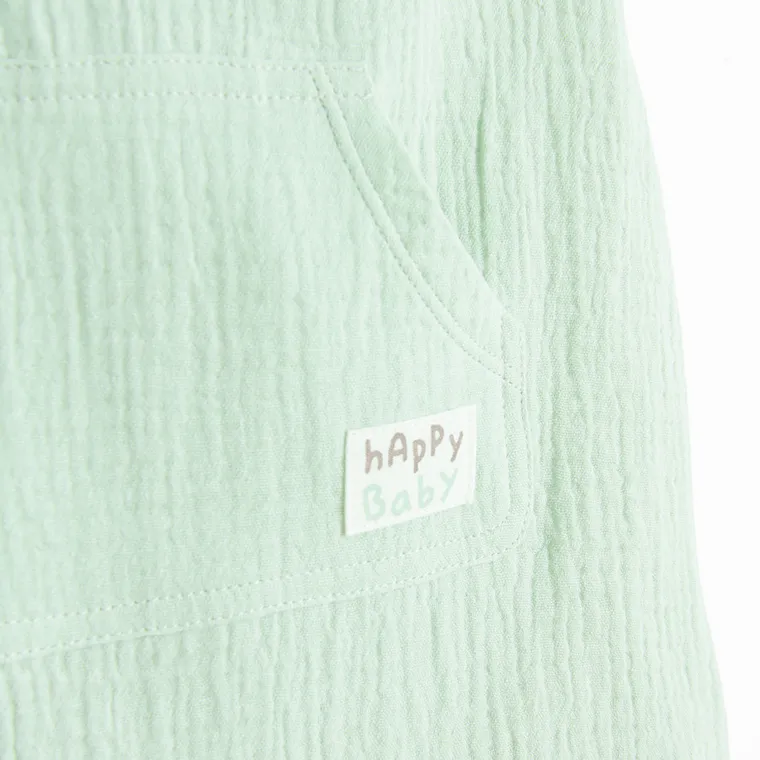 Cool Club, Salopeta rompers pentru baieti, muselina, verde