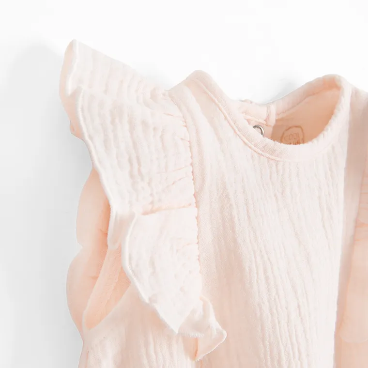 Cool Club, Salopeta rompers pentru fete, muselina, roz